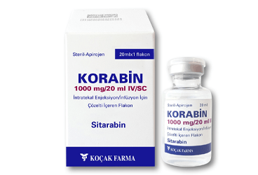 კორაბინი 1000მგ/20მლ ი.ვ. საინფუზიო, კანქვეშ შესაყვანი და ინტრათეკალური საინექციო ხსნარი ფლაკონი #1